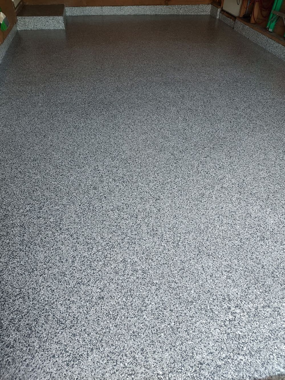 Cracked Garage Floor Gets Slatestone Epoxy Coating in Cold Spring